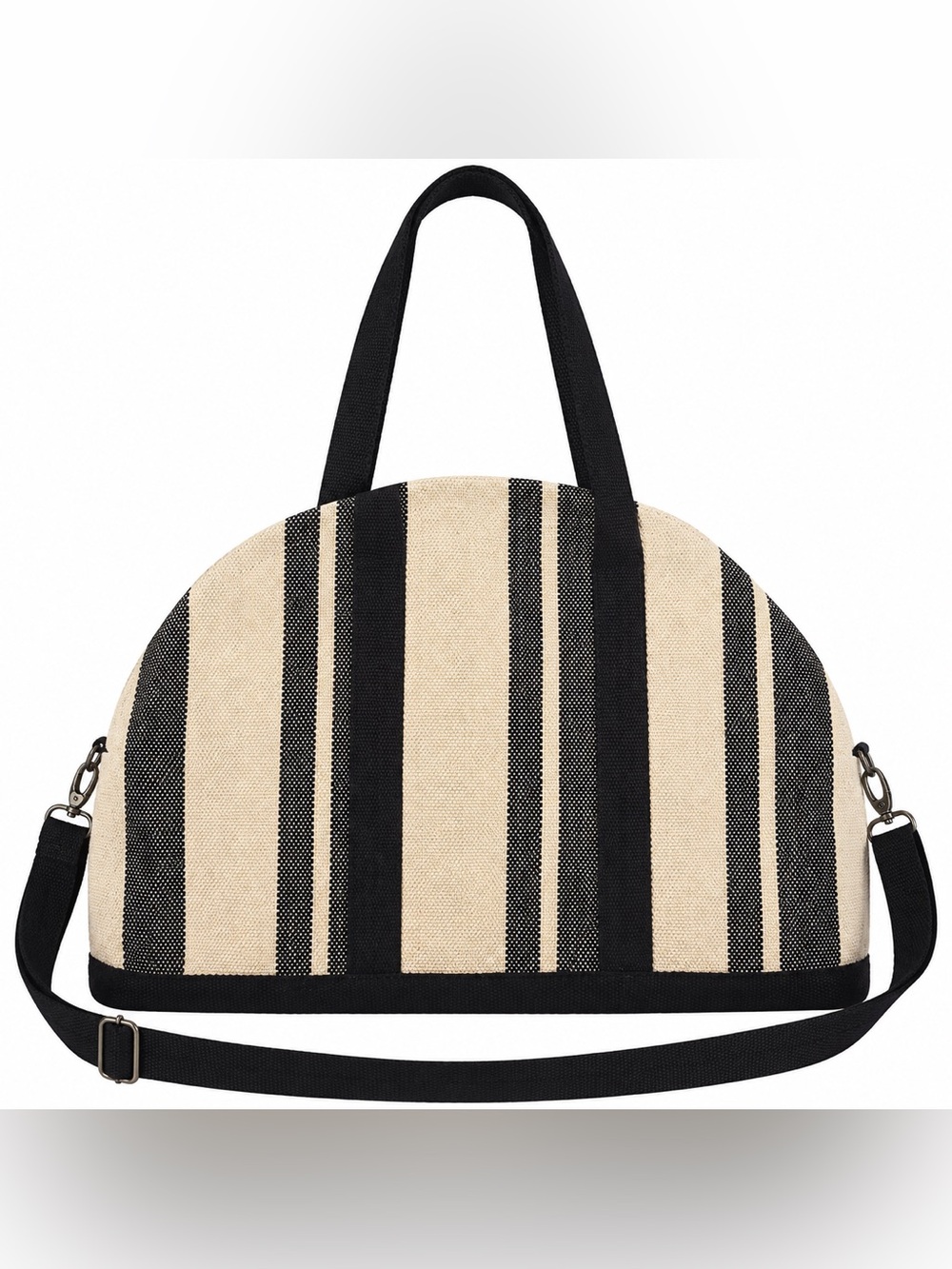 Universal Thread Cream and Black Striped Dome Tote